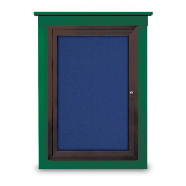 Sliding Glass Enclosed Letterboard, 96"x3, UV9013ACS-BRONZE-GREEN